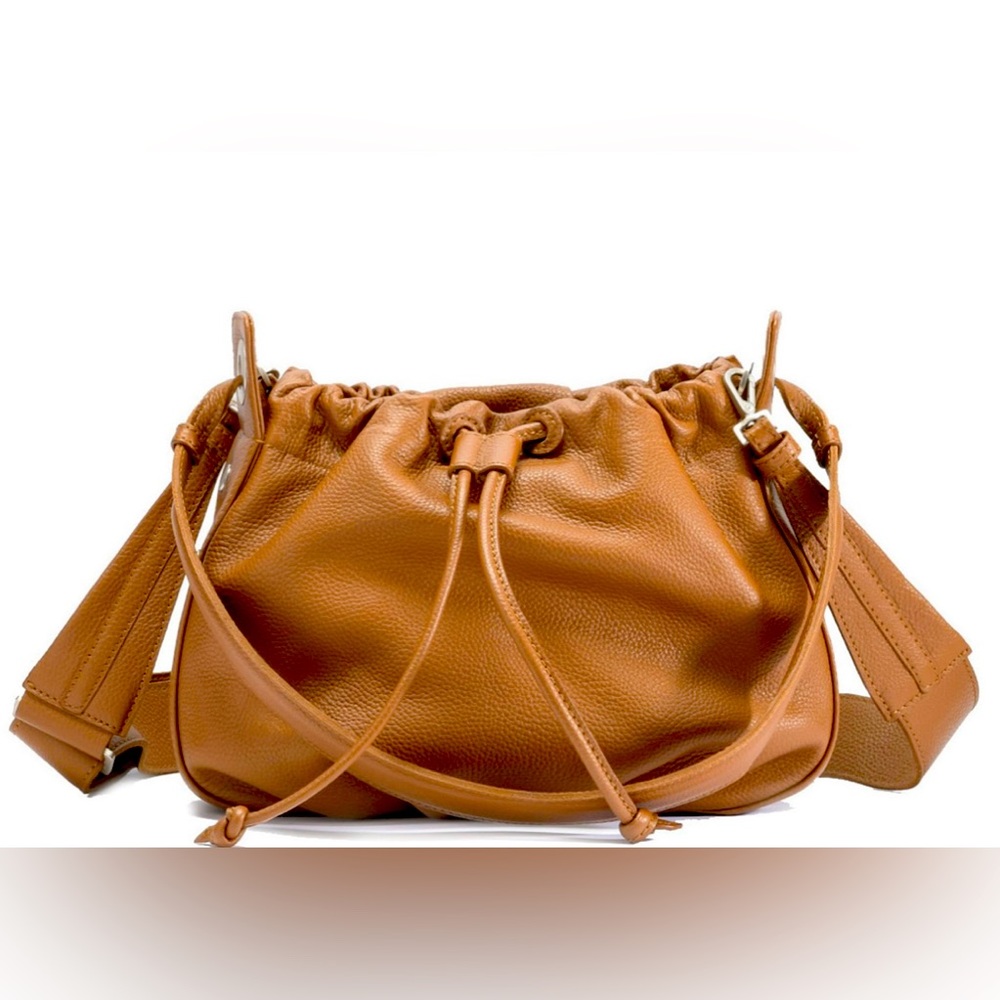Hammitt Drawstring Crossbody Bag in Cognac Brown